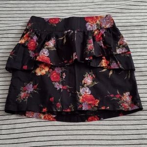 Floral Print Mini Skirt